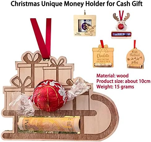 מחזיק כרטיסי כסף ייחודי לחג המולד, כרטיסי ברכה לחג המולד קישוטים תלויים, עוגת עץ עץ עץ עוגת חג המולד