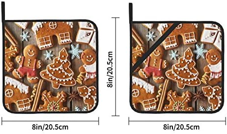 עוגיות איש זנגוויל עם פתית שלג ועצי חג המולד מחזיקים מחזיקי סיר עמידים לחום רפידות חמות עמידות