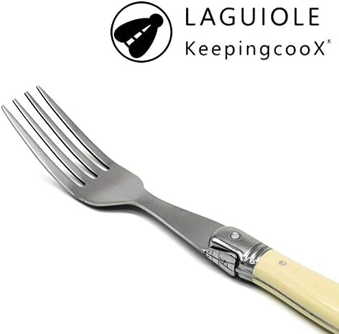 שמירה על מזלגות Laguiole של 6, כלי אוכל/כלי שולחן/כלי שולחן/סכום/סכום עם ידית לבן/שנהב, תוצרת סין, יצרנית גלובלית