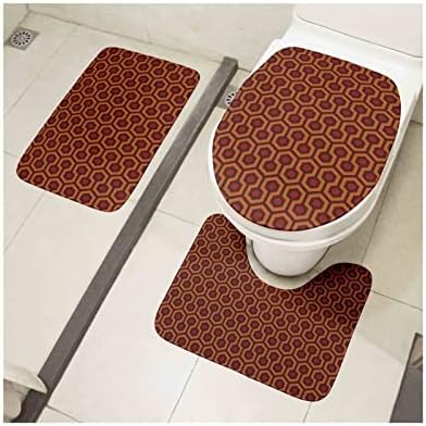 מחצלת רצפת שירותים של ארסמי 3 חלקים מכסה שירותים סט אמבטיה שטיח דקורטיבי מושב אסלה בכיסוי שירותים