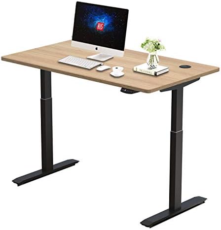היי5 שולחן עמידה מתכוונן לגובה חשמלי, עם לוח שלם הוביל לוח בקרה 47.2 על 24 אינץ ' עמדת ישיבה במשרד ביתי