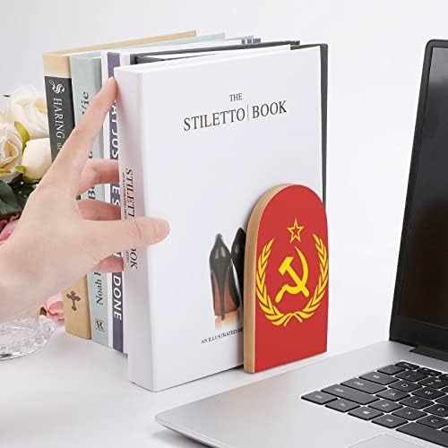 ברית המועצות ברית המועצות סמל אדום עץ תומכי ספרים טרנדי דקורטיבי ספר לעמוד לבית ולמשרד מדפי סט של 2