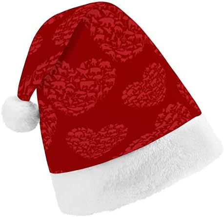 אני אוהב חיות חג המולד סנטה כובע עבור אדום חג המולד כובע חג טובות חדש שנה חגיגי ספקי צד