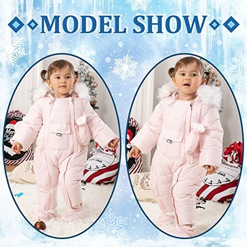 UVIPC פעוט תינוק חורפי מעיל עבה שלג שלג ללבוש רומפר רומני מוטען עם ברדס