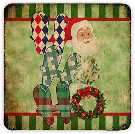 חג שמח סנטה גנומים וינטג 'שלט מתכת דפסי אמנות מתכת הדפסי שלט פלאק דלת חלודה דלת ביתית לוחית לחג