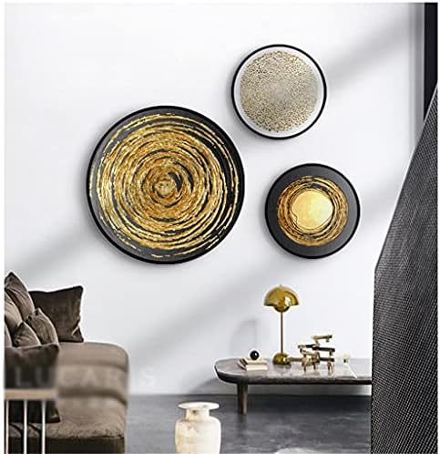 מודרני מינימליסטי נורדי סגנון מרפסת דקורטיבי ציור עגול גדול מסגרת סלון תליית ציור שחור זהב מופשט סטודיו קיר