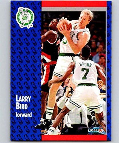1991-92 כדורסל פליר 8 לארי בירד בוסטון סלטיקס רשמי מסחר ב- NBA מ- Fleer/Skybox