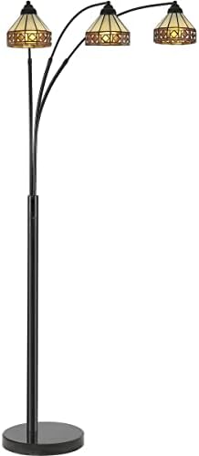 דייל טיפאני TF19257 קשת סרנה - 3 מנורת רצפה של טיפאני קל, שחור, 79 x24 x56