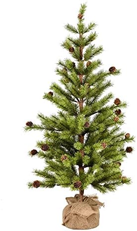 Vickerman 24 vernon אורן עץ חג המולד מלאכותי, לא מואר - שולחן דמוי עץ חג המולד - עיצוב בית מקורה עונתי