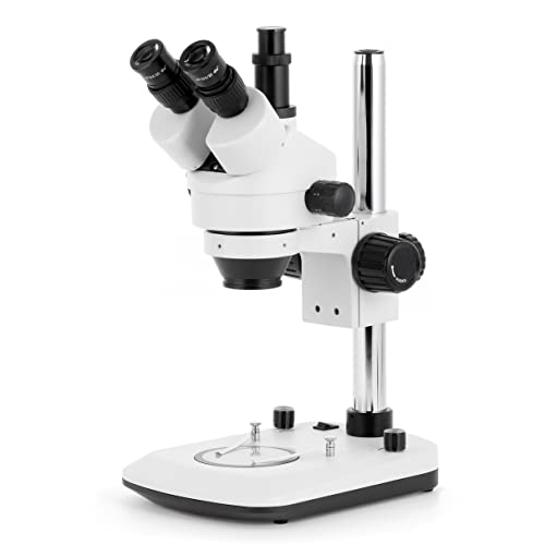 חדש 7x-45x כפול מואר 6W LED Trinocular Stereo Microscope מיקרוסקופ