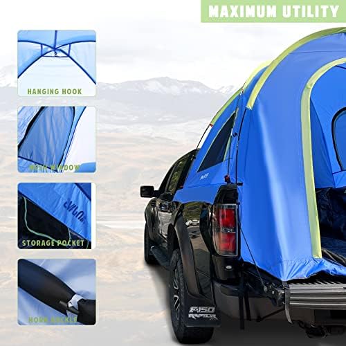 אוהל מיטת משאיות עם גשם למיטת משאית בגודל 5.5-6 רגל - 2 איש אטום למים ואוהל טנדר אטום לרוח - אוהל שכבה כפולה