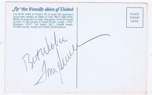 טום סיבר חתם על הגלויה של יונייטד איירליינס וינטג '1970 Autograph Mets CBM COA - חתימות חתוכות MLB