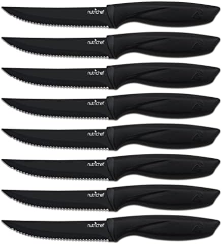 סט סכיני סטייק נוטריצ ' ף של 8-סט סכיני מטבח נירוסטה משונן פרימיום-עיצוב ארגונומי , להבים חדים, טפלון ועמיד בפני
