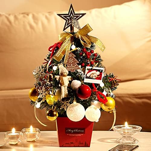קישוט עץ חג המולד של זהב זוהר קישוטי חג המולד שולחן עיצוב מסיבה ביתית LED שולחן מיני חג המולד עץ חג המולד