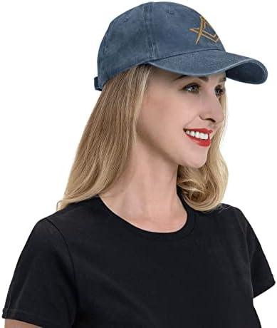 בונים חופשיים לוגו ריבוע ומכסה בייסבול מצפן כובע הג'ינס לגברים כובע בייסבול מתכווננים מתכווננים