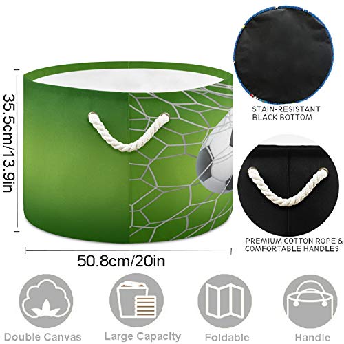 ViseSunny כדורגל מגניב 3D תלת מימד הדפס סלי כביסה באחסון בד קופסת אחסון פח קופסת אחסון מתקפלת על סל בגדי