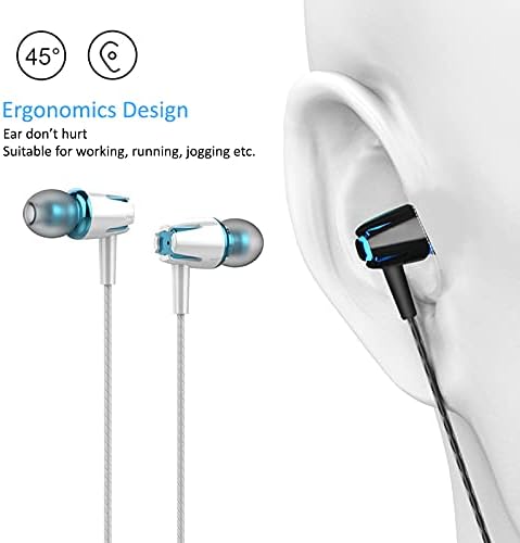 Kamon 5 Pack אוזניות אוזניות עם מרחוק ומיקרופון, אוזניות בסטריאו חווט בסטריאו באוזן לאייפון, אנדרואיד,