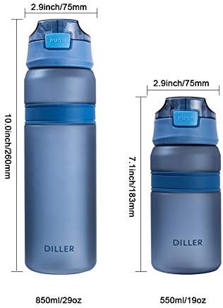 בקבוק מים דילר עם קש, 18 גרם BPA בקבוק מים מפלסטיק בחינם עם מכסה עליון דליפה מכסה עליון לאימוני קמפינג