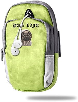 חבילת תיק זרוע זרוע של Bens Pug Life לספורט פועל לאייפון סמסונג גלקסי כסף מפתח