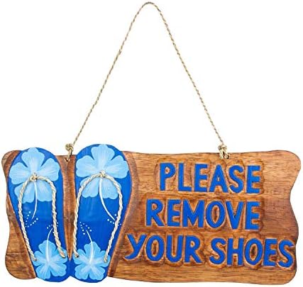חוף אנא להסיר נעלי שלך כפכפים סימן בברכה דלת קישוט תליית קיר אמנות פלאק חום