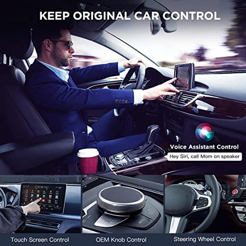 מתאם Carplay אלחוטי במהירות גבוהה לאייפון, Carplay Dongle למכוניות Apple Carplay המרה Wired ל- Wireless,