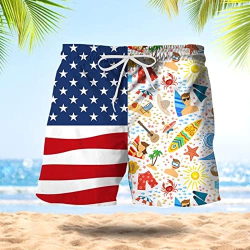 מכנסיים קצרים לגברים BMISEGM גברים אביב אביב קיץ מכנסיים קצרים מכנסיים דגל טלאים מודפסים מכנסי חוף