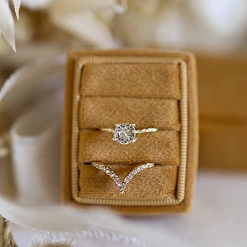 ארגז טבעת קטיפה 3 חריצי טבעת מלבן חתונות