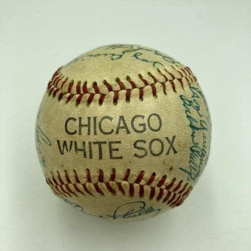 1957 קבוצת שיקגו ווייט סוקס חתם על בייסבול עם חתימה עם נלי פוקס - כדורי חתימה