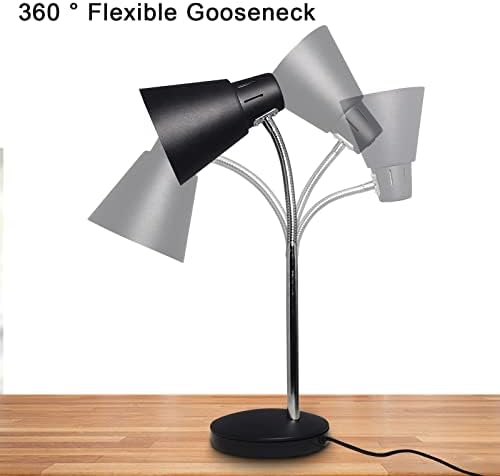 מנורת שולחן מתכת HDTime, מנורת שולחן עין, 360 מעלות מנורות לימוד גוונון גמישות למשרד לחדר שינה