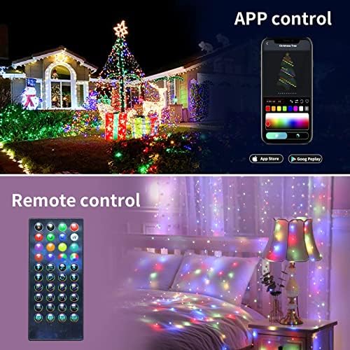 RCNDJE LED פיות מיתרים אורות 33ft 100 LED RGB צבע משתנים אורות עץ חג המולד עם אפליקציה ומוזיקה מרחוק