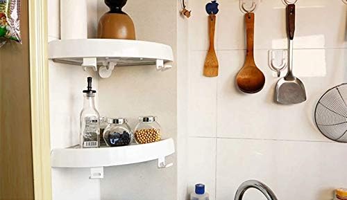 LLXC מדף אמבטיה סלסול מטבח סל אחסון דבק יניקה מדפים פינתית מקלחת קאדי, פינת קדי אמבטיה מדף מקלחת קיר רכוב ללא