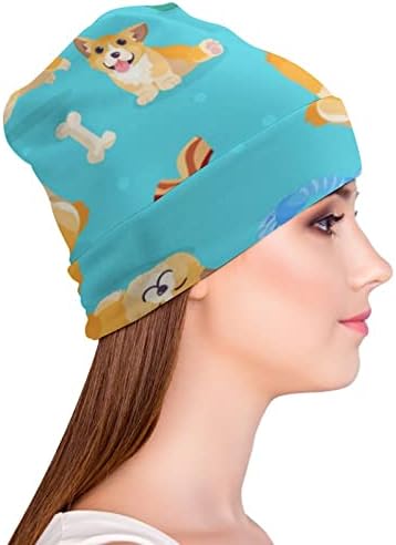 באיקוטואן חבורה של עליז קטן קורגיס הדפסת כפת כובעי גברים נשים עם עיצובים גולגולת כובע