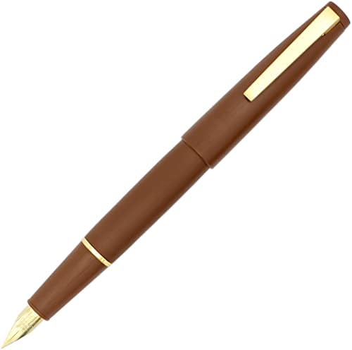 עט מזרקת צבע גולור x80, עיצוב פשוט עם ממיר וקופסת מתנה, קליפ זהב, ציפורן עדינה במיוחד, חום