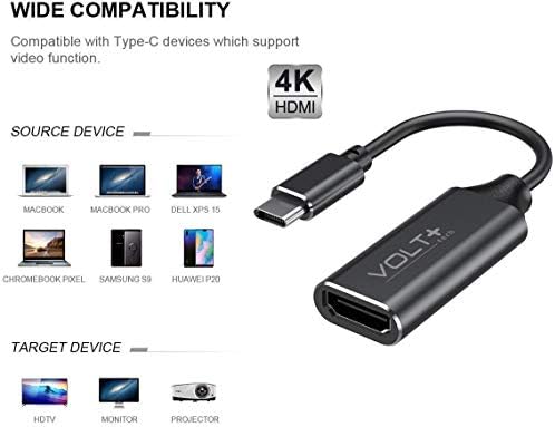 עבודות מאת Volt Plus Tech HDMI 4K USB-C ערכת תואם לתאם Professional Realme GT Neo2 עם פלט דיגיטלי