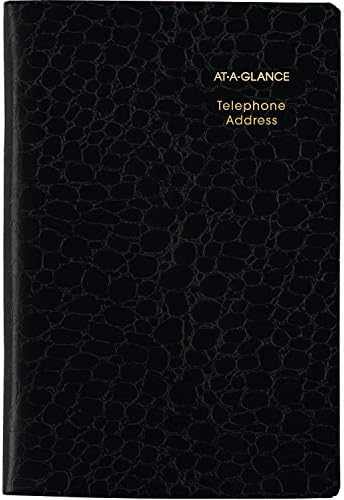 פנקס טלפון וכתובות AT-A-Blance, 600+ ערכים, 4 x 6, מעצב, שחור