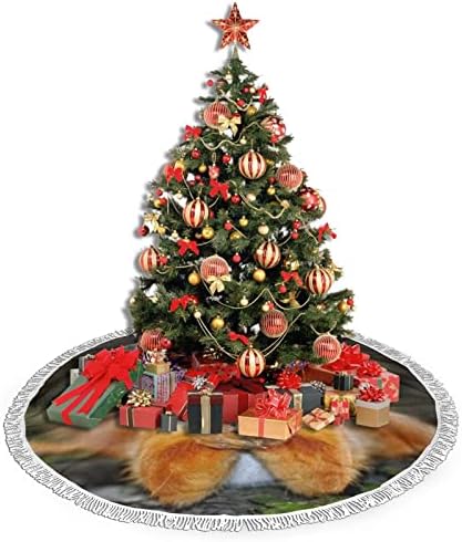 חצאית עץ חג המולד של סנאי מצחיק, מחצלת חצאית עץ חג המולד עם ציצית לעיצוב מסיבת חתונה לחג 48
