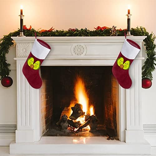 משפחת אבוקדו חמודה גרבי חג לחג המולד אדום לחג המולד קישוטי בית לחג המולד עץ אח תלייה גרביים