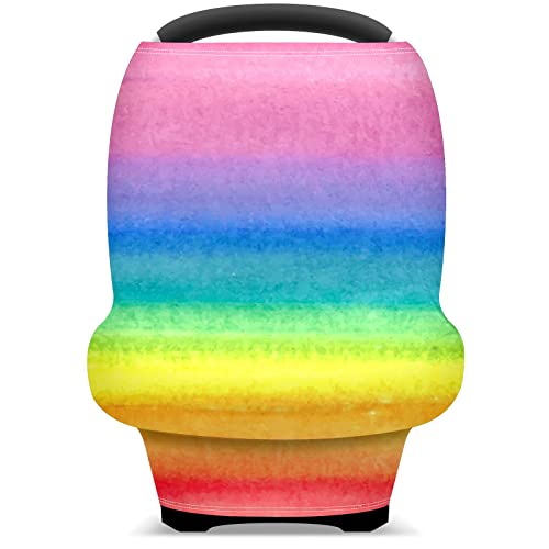 מושב מכונית לתינוק מכסה צבעי מים צבעוניים צבעוניים ציור קשת כיסוי סיעוד כיסוי עגלת צעיף הנקה לתינוקות חופה
