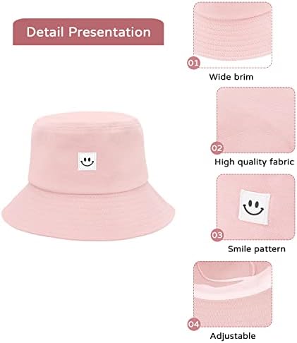 אמריקאי מגמות ילדים כובעי חיוך פנים דלי כובע עבור בנות בני קיץ נסיעות דלי חיצוני מגן פעוט יוניסקס חוף כובע