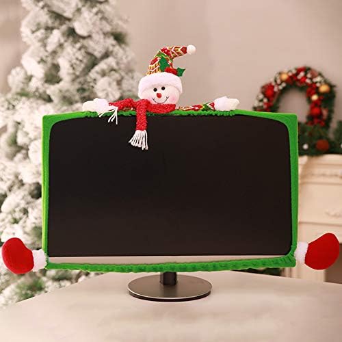 מסך צג קישוט אבק כיסוי מגן, 3 חג המולד קריקטורה 19-27 אינץ מחשב נייד טלוויזיה צג תצוגת מסגרת מגן מקרה כיסוי