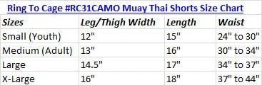 טבעת לכלוב Camo Muay Thai מכנסיים קצרים
