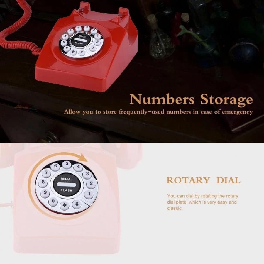 טלפון חיוג סיבובי של Quul טלפון רטרו קווי לחיבור לבילול רעשי משרד ביתי טלפון עתיק וינטג '