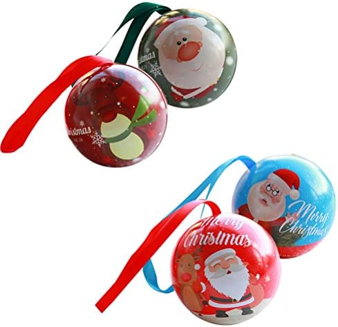 4 יחידות חג המולד קופסאות מתנה לחג המולד עיצוב קופסאות ממתקים בצורת כדור לחגיגת אירועים טובות