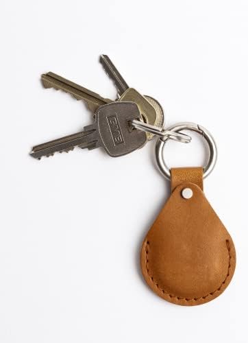 איירטאג עור מפתח טבעת עור איירטאג מחזיק איירטאג מחזיק מפתחות אמיתי עור קל פתוח / סגור מחזיק מפתחות