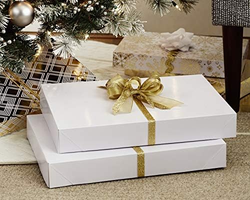 תיבות מתנה גדולות הולמרק עם מכסים לחג המולד, חנוכה, חגים, יום האב, ימי הולדת ועוד & מגבר; נייר טישו לבן לימי