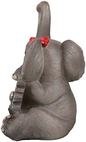 אברוס יחד לנצח נשיקות פיל זוג פסל 6.25 אוהבי פאצ'י ארוכים עם גזעים בצורת לב פילס פילים פילים קמע