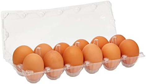 24 מארז ביצת קרטונים בתפזורת מחזיק 1 תריסר עוף ביצים עם תאריך תוויות, ברור פלסטיק מגש