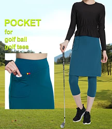 חצאיות צנועות רזות עם חותלות קפרי עם חצאית מחוברת לנשים גולף חותלות חצאיות חצאיות פעילות עם חותלות
