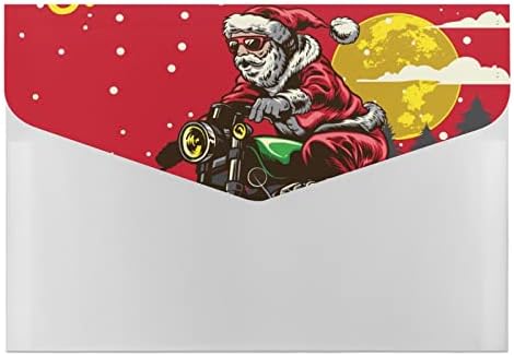 סנטה קלאוס רכיבה אופנוע פלסטיק צבעוני קובץ תיקיית עם 6 כיסים ארגונית אקורדיון מחזיק מסמך עבור