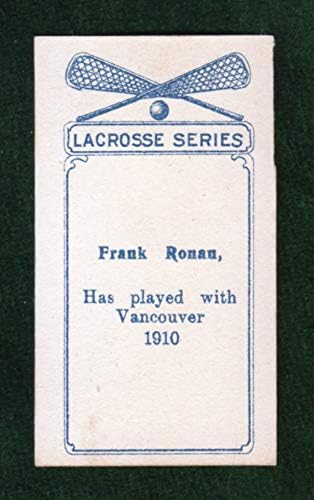 פרנק רונאן וינטג 'לקרוס כרטיס מסחר, כרטיס סיגריה טבק קיסרי 1910, סט C60, כרטיס 41. צוות ונקובר.